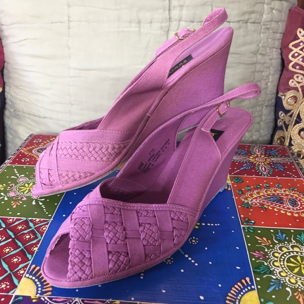 80s Fuchsia Wedge Heels
